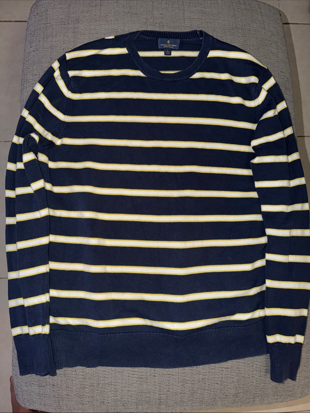 Brooks Brothers Navy Crewneck Sweater Supima Cotton